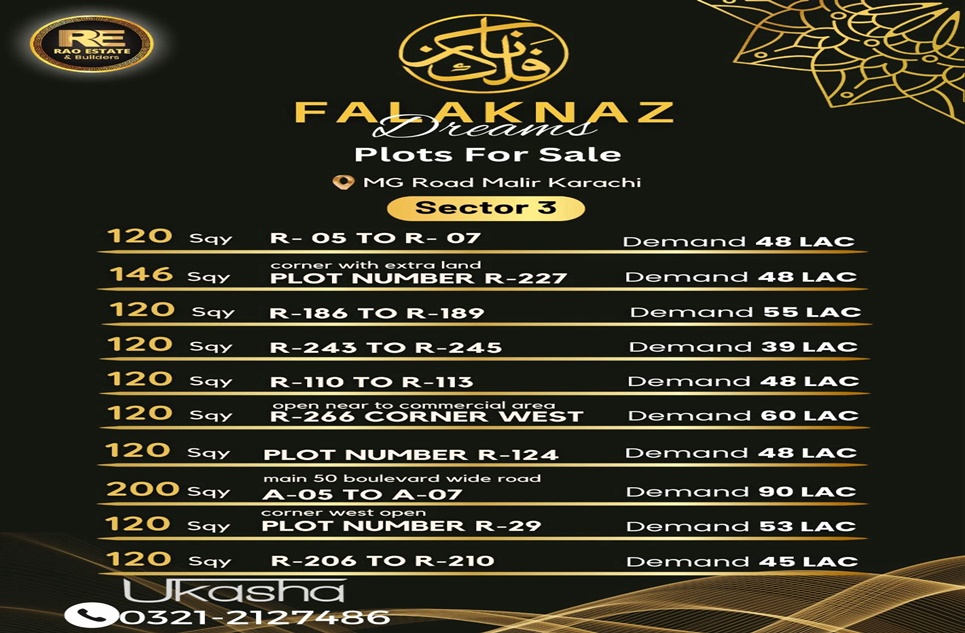 146 square yard plot for sale in Malir Town Karachi