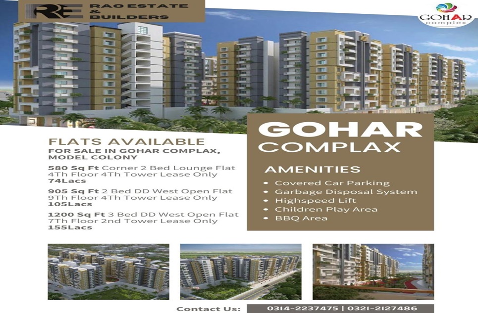 2 beds apartment for sale in Gohar Complex Karachi