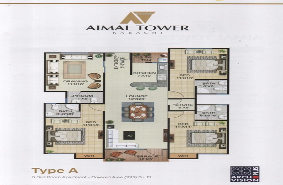 3 beds apartment for sale in Gulistan-e-Johar Karachi