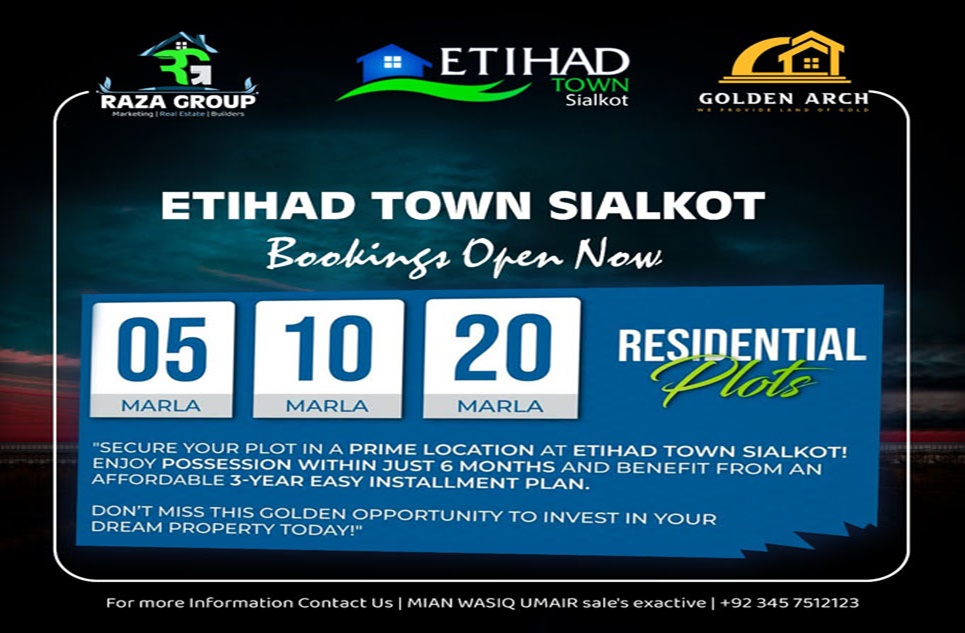 1 Kanal Plot for Sale in Etihad Town Sialkot