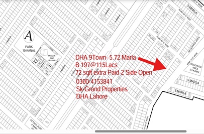 5.72 Marla Plot (Plot No 197) for Sale in Block B, Phase 9 - Town, DHA, Lahore