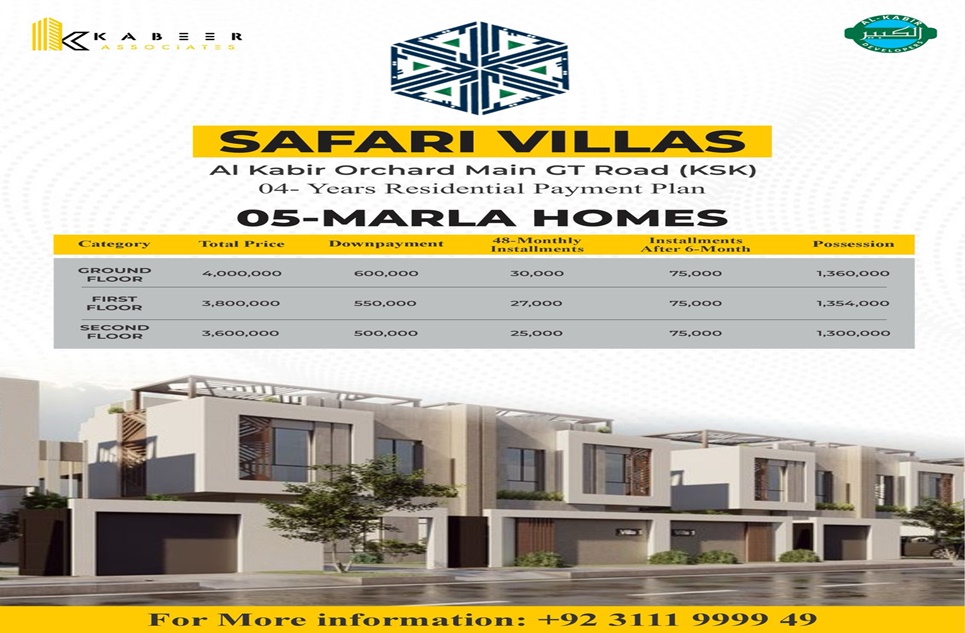 5 Marla House (First Floor) for Sale in Al Kabir Orchard, Lahore
