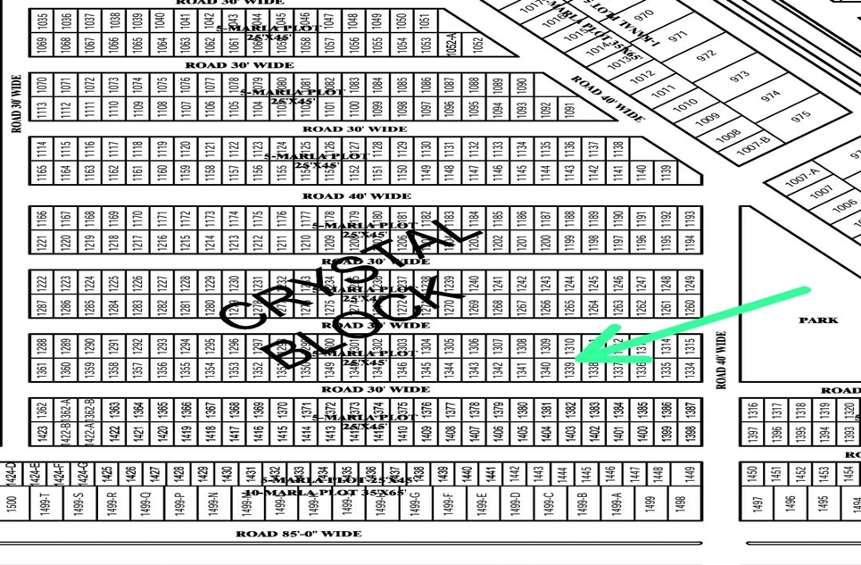5 Marla Plot (Plot No 1339) for Sale in Crystal Block, Park View City, Lahore