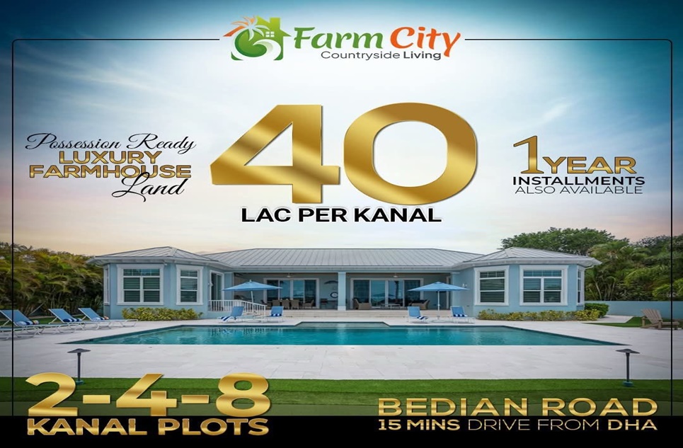 2 Kanal Farmhouse Plot for Sale in Farm City, Bedian Road, Lahore
